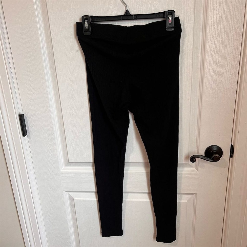 Old Navy Womens Ribbed Leggings Black Cotton Blend Stretch Pants Size Small NWOT - Picture 5 of 8